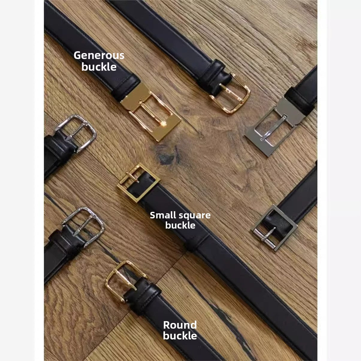 Women's Classic Cowhide Leather Belt with Pin Buckle