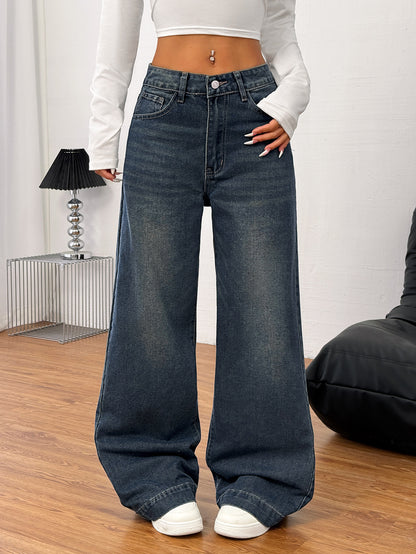 Women's Classic Straight Leg Denim Trousers