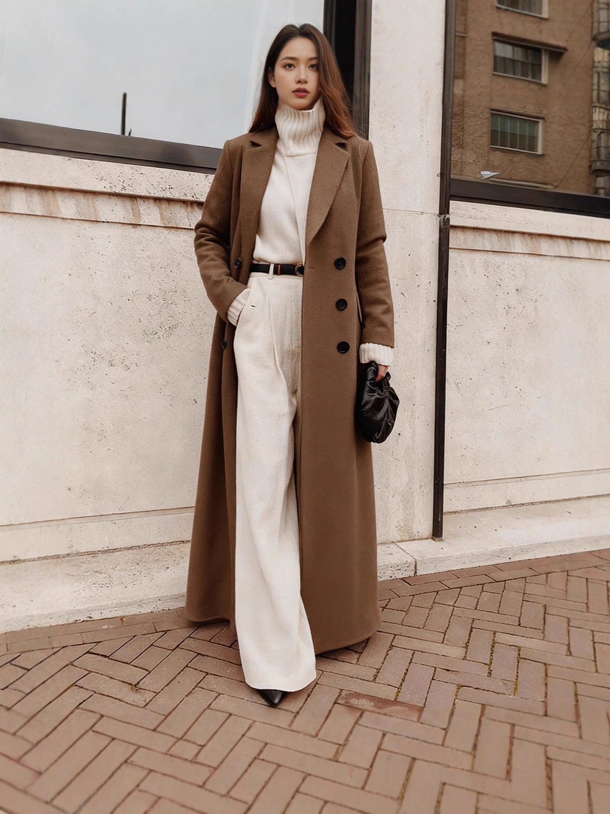 Women's Clothing Amazon Casual Long Warm Woolen Coat