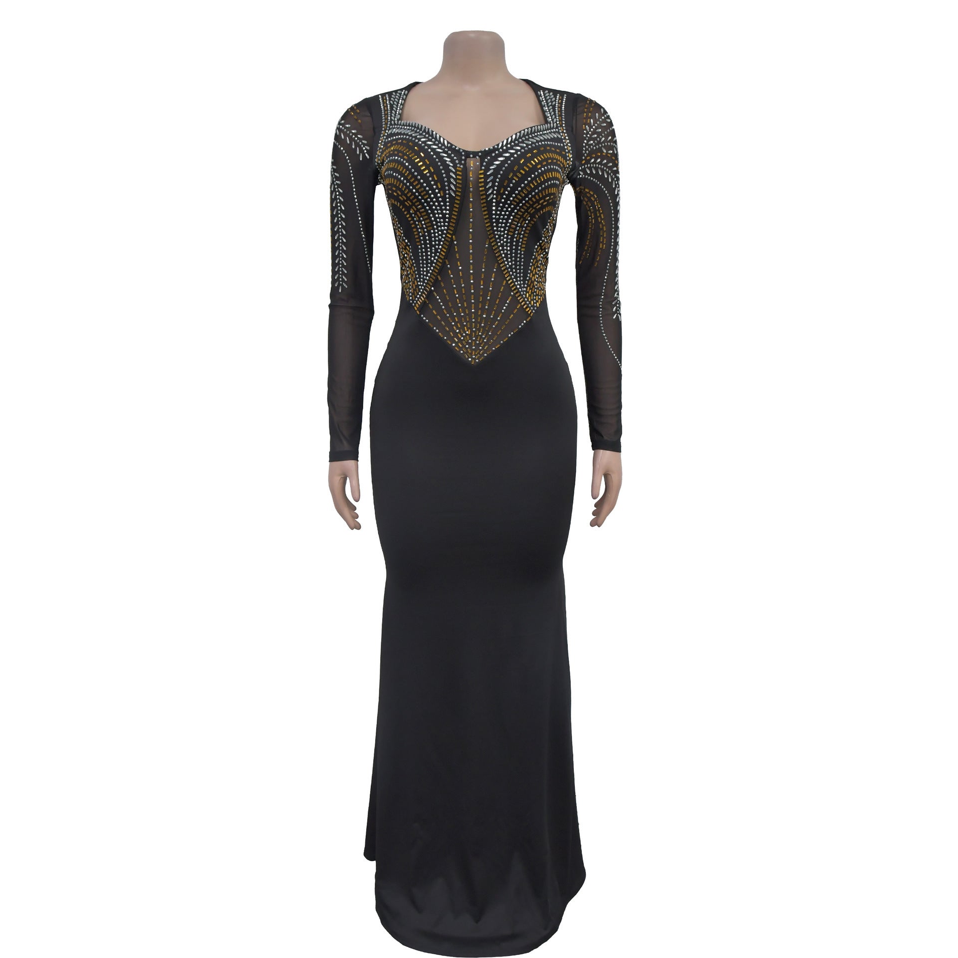 Women's Clothing Hot-Selling New Fashion Solid Color Hot Diamond Waist Sexy Hip-Hugging Dress