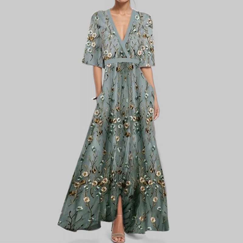 Women's Clothing Lace-Up Large Skirt Dress