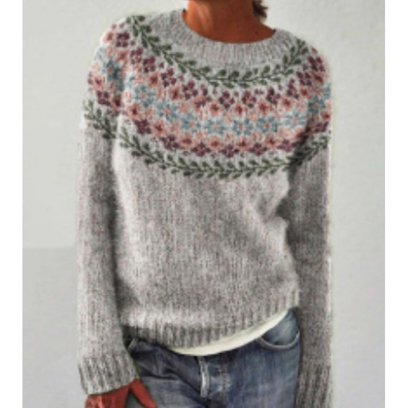 Women's Color-block Knit Pullover Sweater