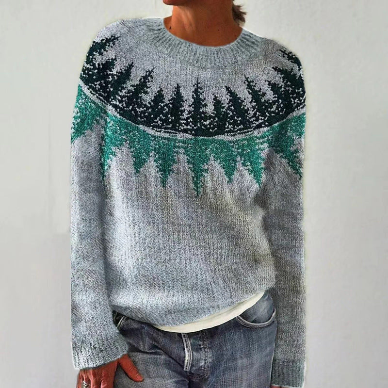 Women's Color-block Knit Pullover Sweater