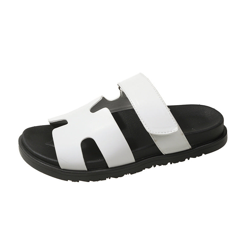 Women's Color Block Velcro Beach Slippers