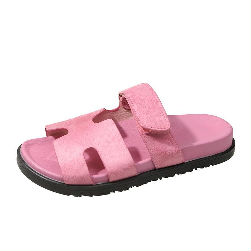 Women's Color Block Velcro Beach Slippers