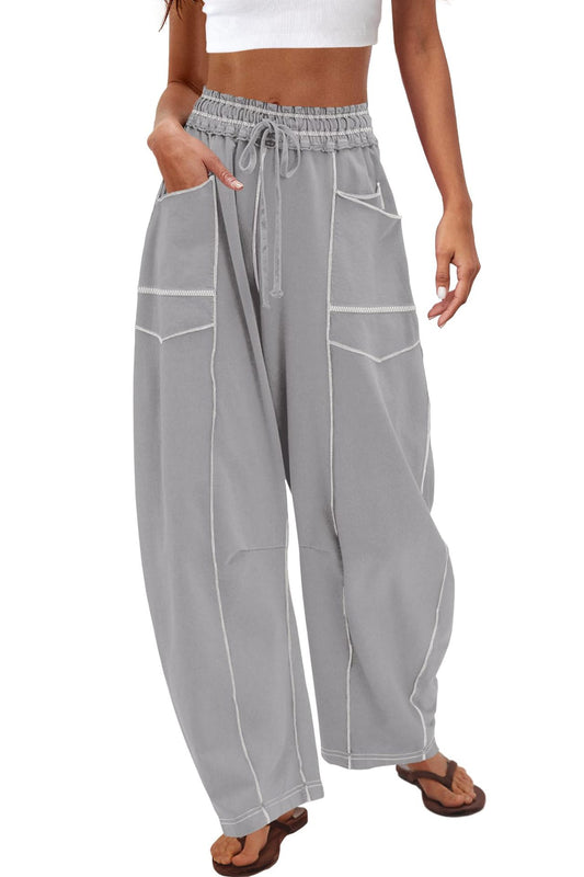 Women's Comfortable High-Waist Wide-Leg Casual Cargo Pants