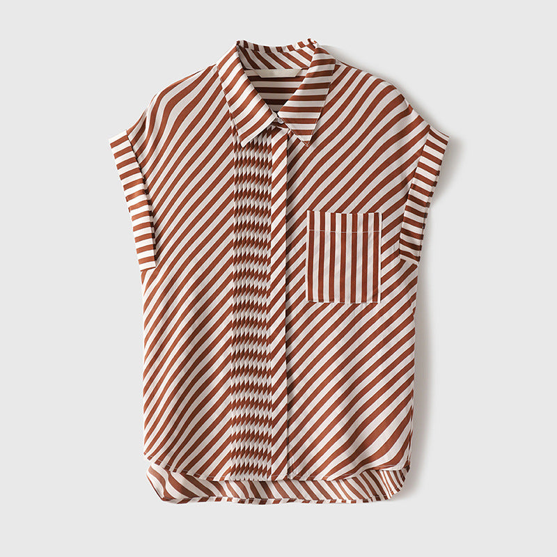 Women's Contrast Color Short Sleeve Shirt