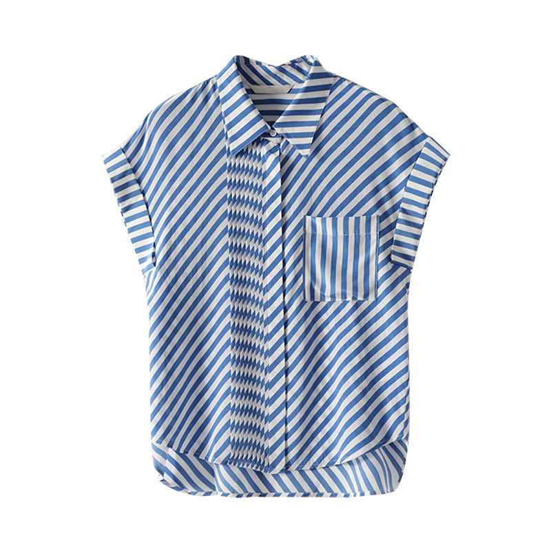 Women's Contrast Color Short Sleeve Shirt