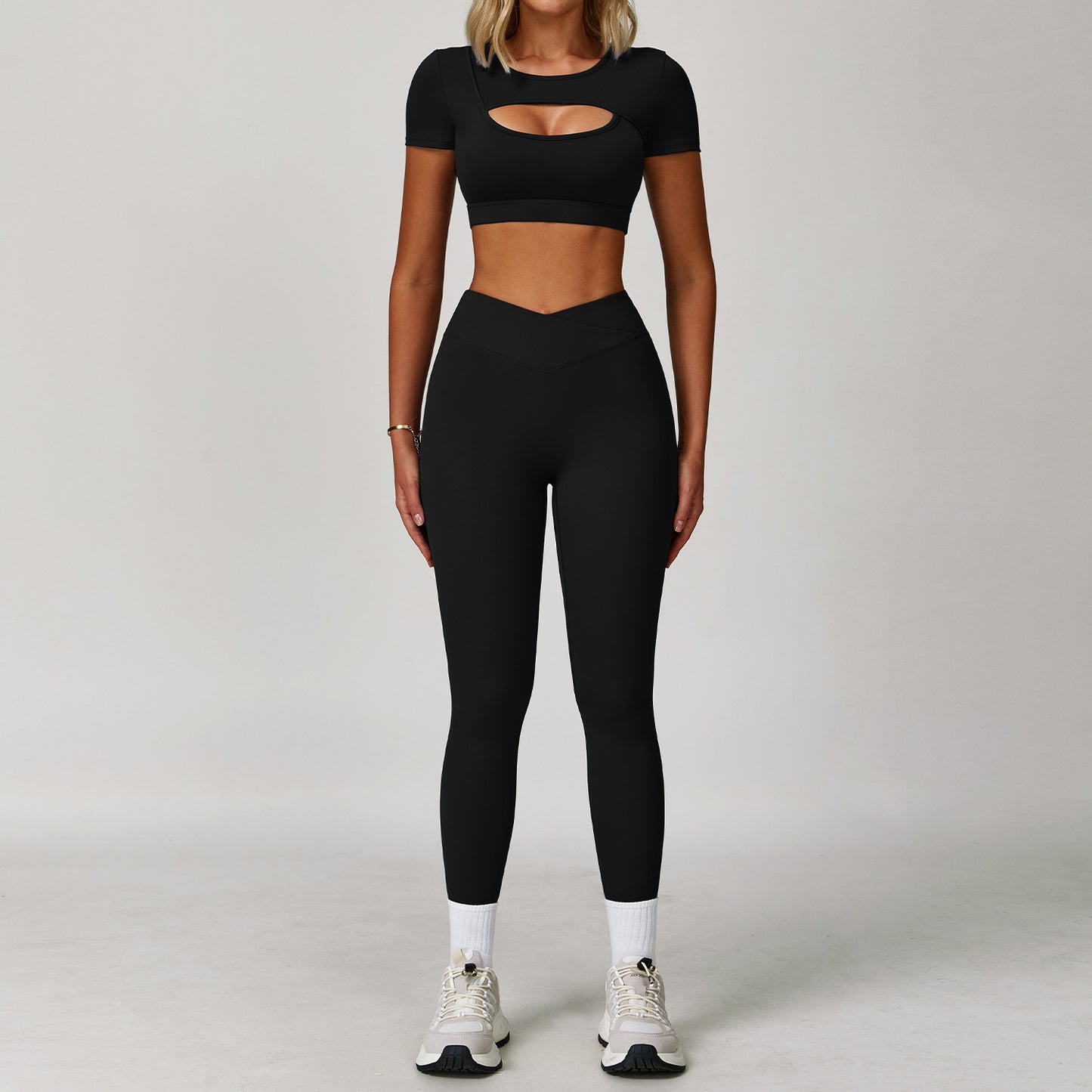 Women's Contrast Color Yoga Sportswear Set