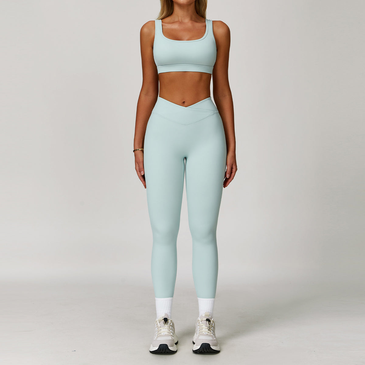 Women's Contrast Color Yoga Suit Set