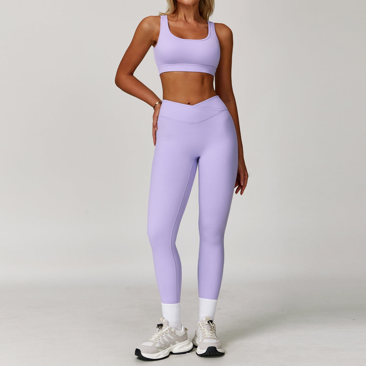 Women's Contrast Color Yoga Suit Set
