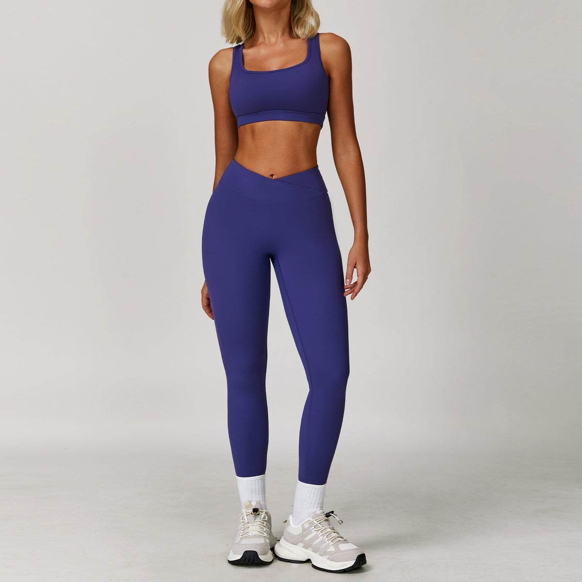 Women's Contrast Color Yoga Suit Set