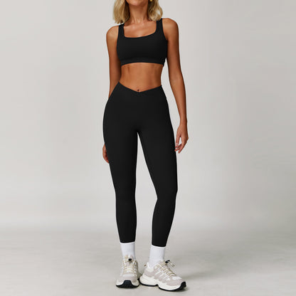 Women's Contrast Color Yoga Suit Set
