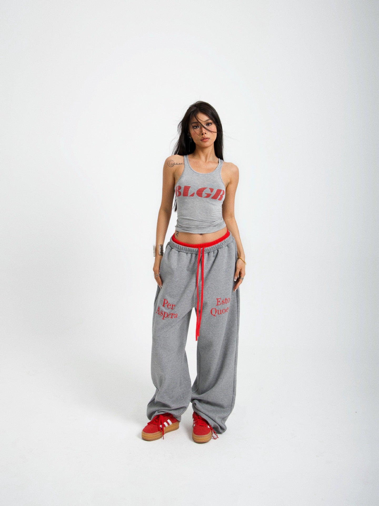 Women's Contrast Waist Casual Sport Pants