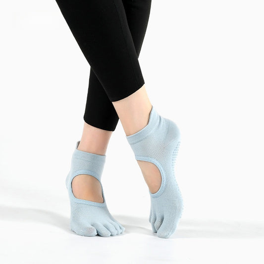Women's Cotton Five-Toe Non-Slip Yoga Socks