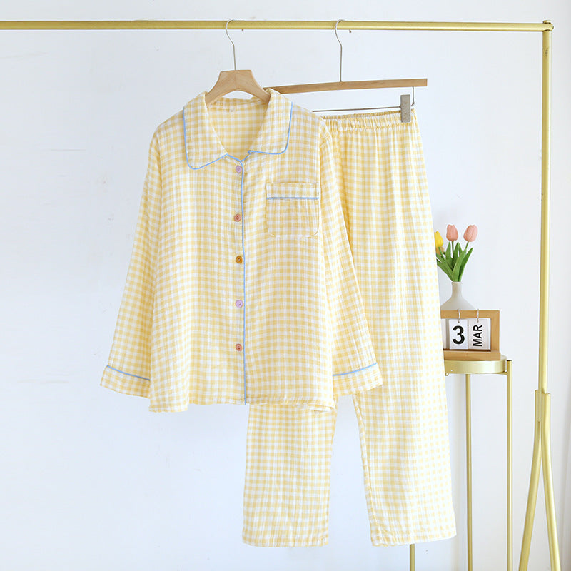 Women's Cotton Floral Pajamas Set Long Sleeve Home Wear