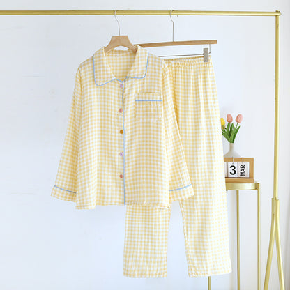 Women's Cotton Floral Pajamas Set Long Sleeve Home Wear