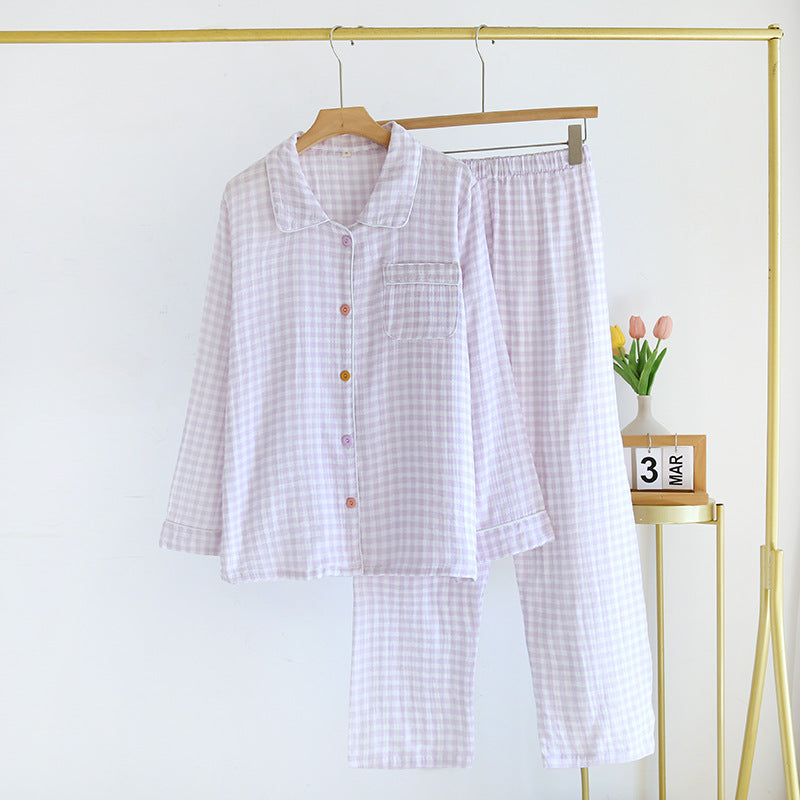 Women's Cotton Floral Pajamas Set Long Sleeve Home Wear