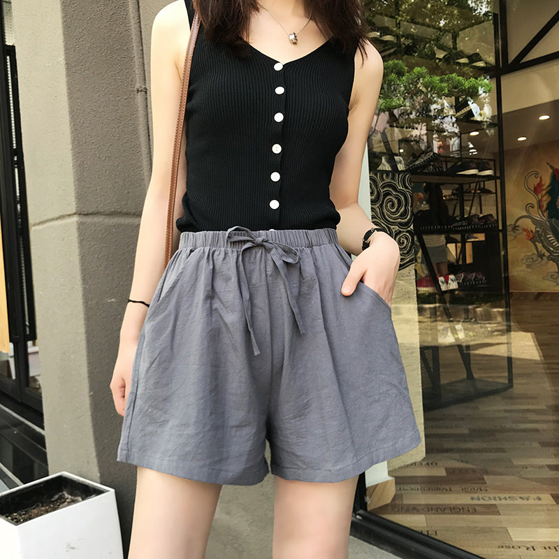 Women's Cotton Linen Casual Shorts