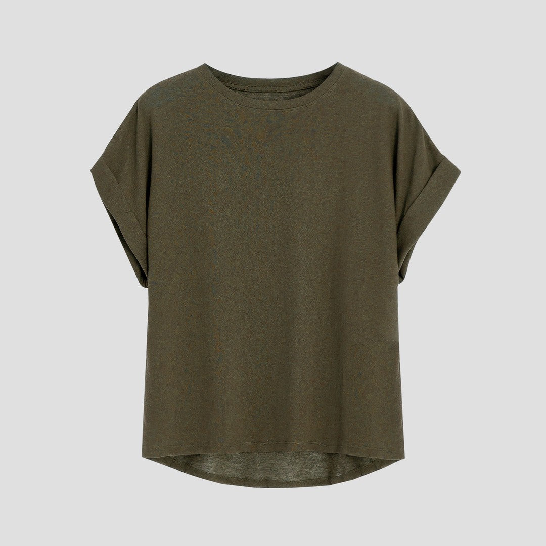 Women's Cotton Linen Short Sleeve T-Shirt