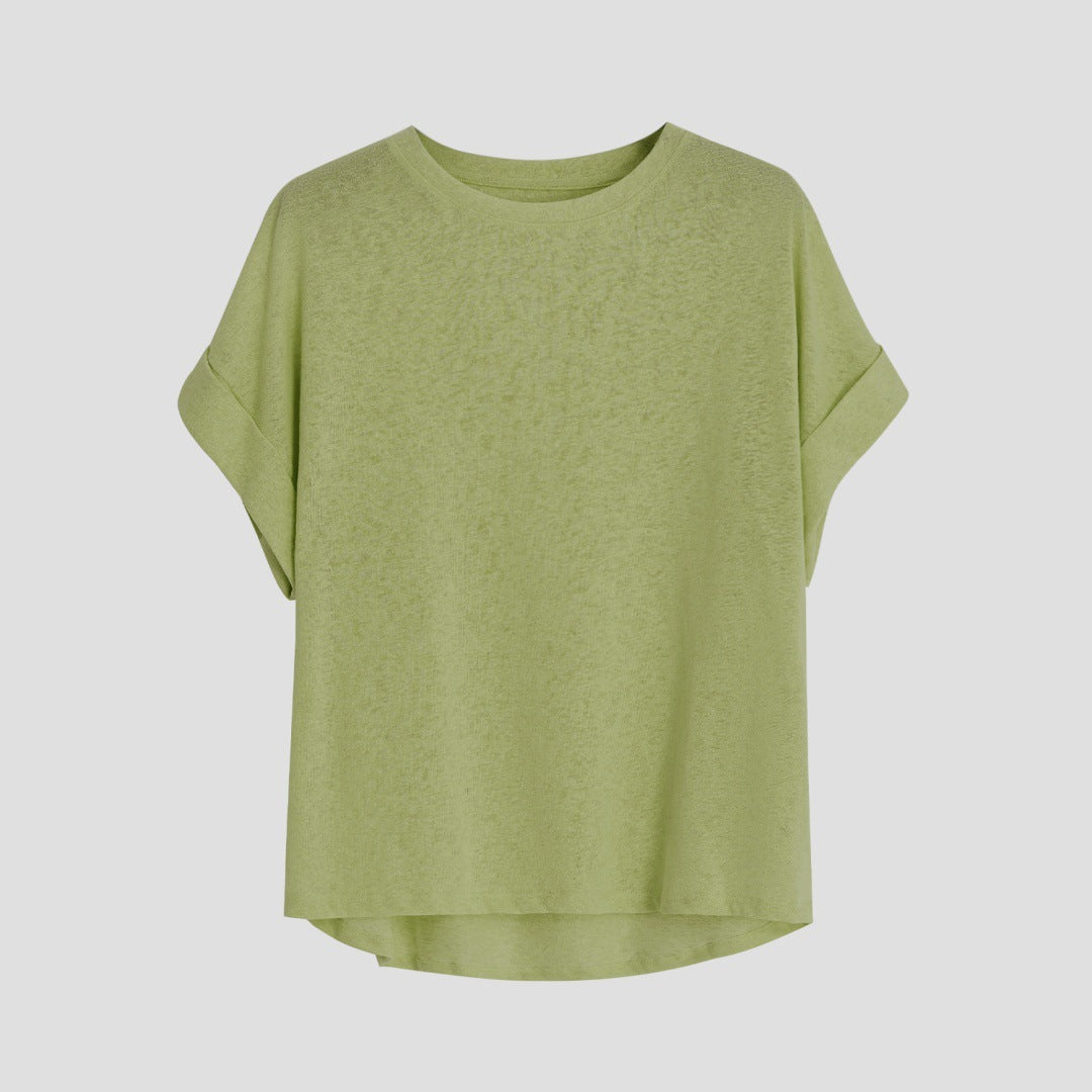 Women's Cotton Linen Short Sleeve T-Shirt