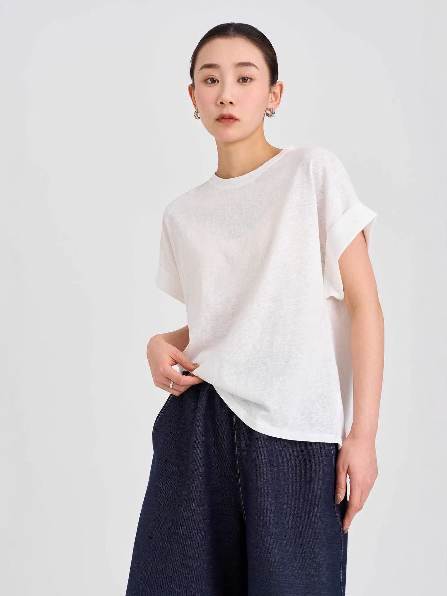 Women's Cotton Linen Short Sleeve T-Shirt