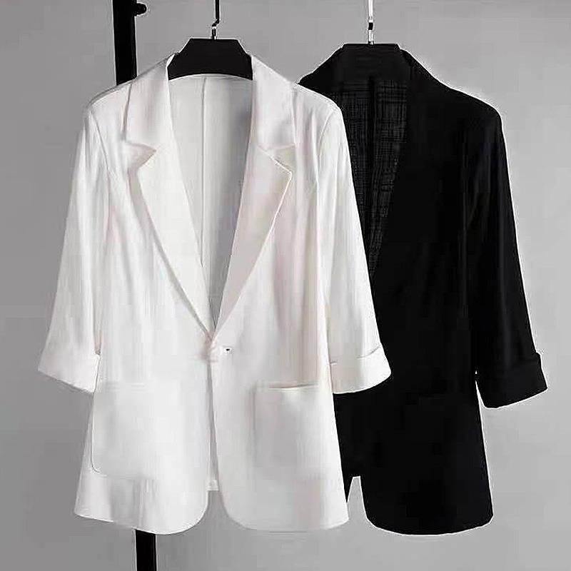 Women's Cotton Linen Slim Fit Blazer