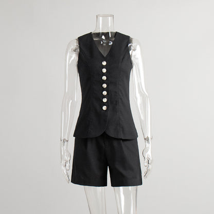 Women's Cotton Linen Vest Shorts