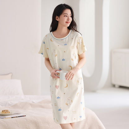 Women's Cotton Nightgown Midi Dress