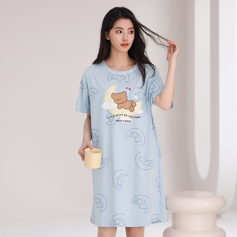 Women's Cotton Nightgown Midi Dress