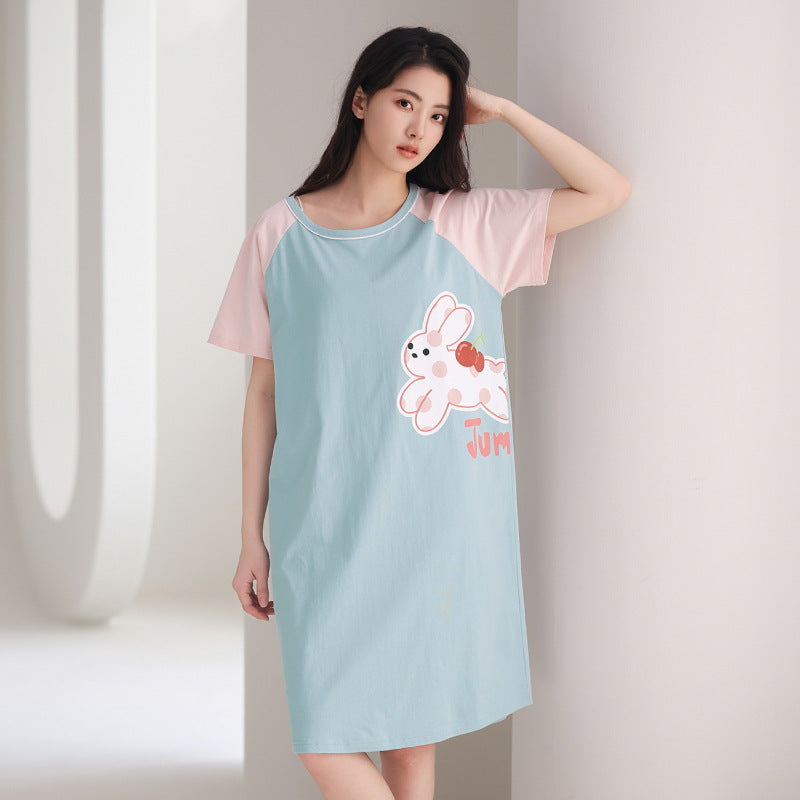 Women's Cotton Nightgown Midi Dress