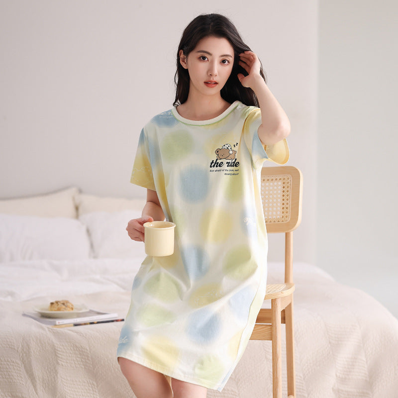 Women's Cotton Nightgown Midi Dress