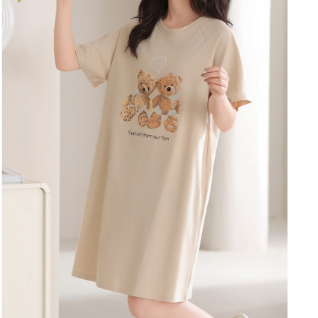 Women's Cotton Nightgown Midi Dress