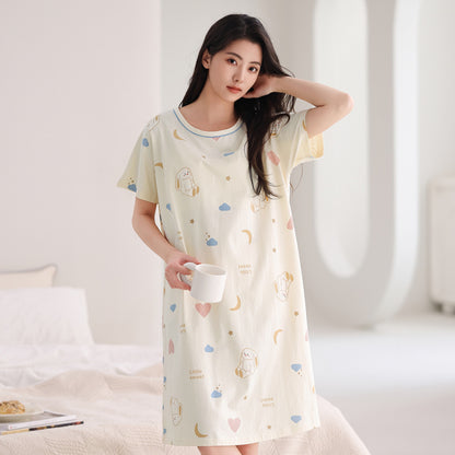 Women's Cotton Nightgown Midi Dress