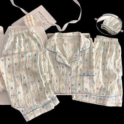 Women's Cotton Pajama Set Short Sleeve Home Wear