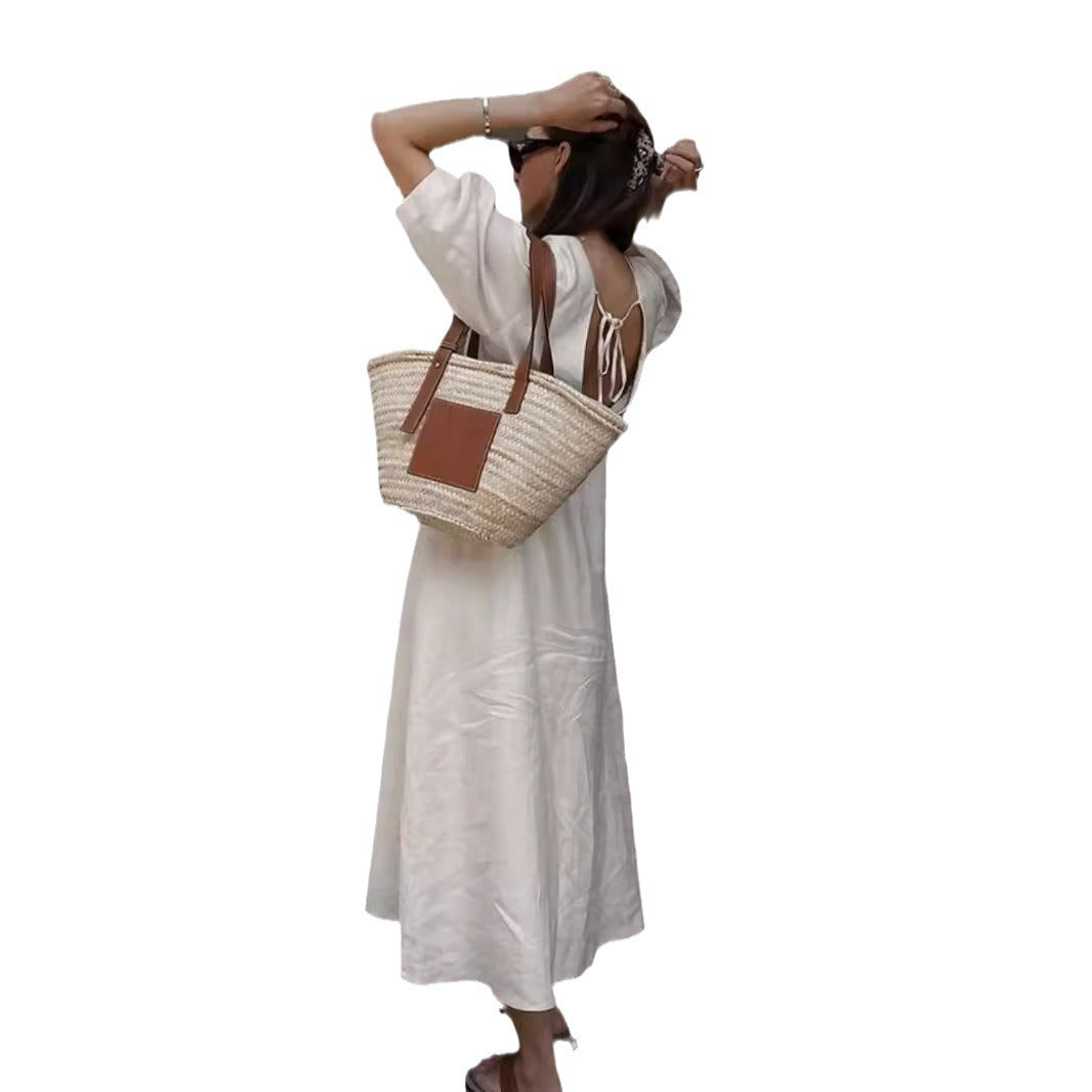 Women's Cotton Puff Sleeve Dress
