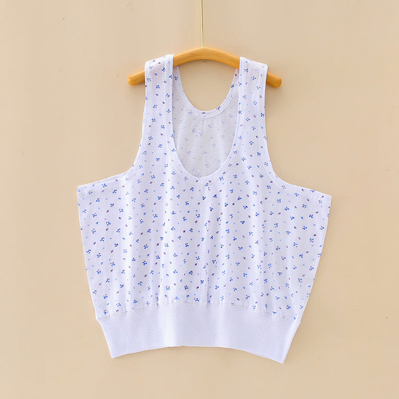 Women's Cotton Summer Vest - Lightweight Casual Round Neck Printed Sleeveless Top