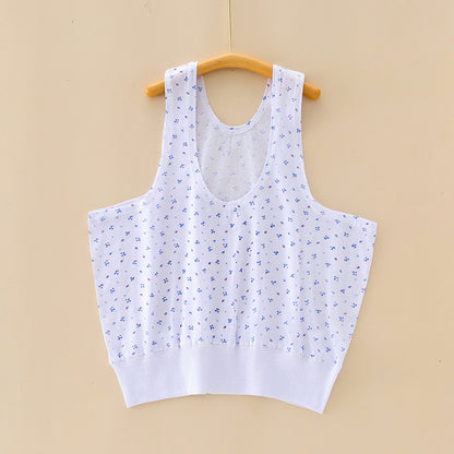 Women's Cotton Summer Vest - Lightweight Casual Round Neck Printed Sleeveless Top