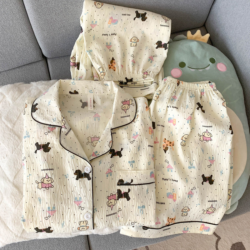 Women's Cotton Three-Piece Pajama Set