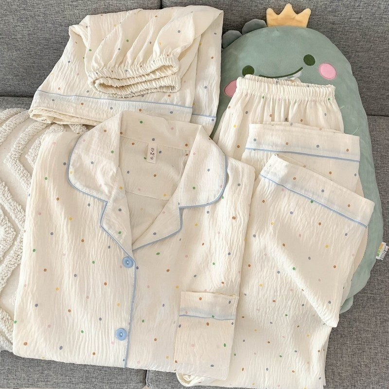 Women's Cotton Three-Piece Pajama Set