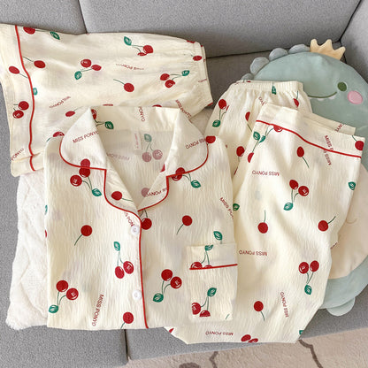 Women's Cotton Three-Piece Pajama Set