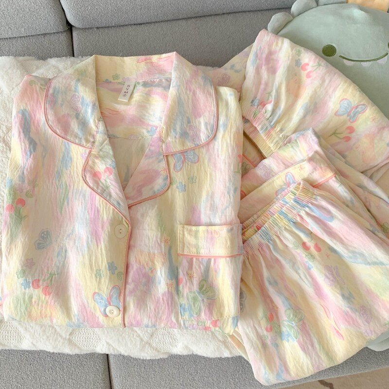 Women's Cotton Three-Piece Pajama Set