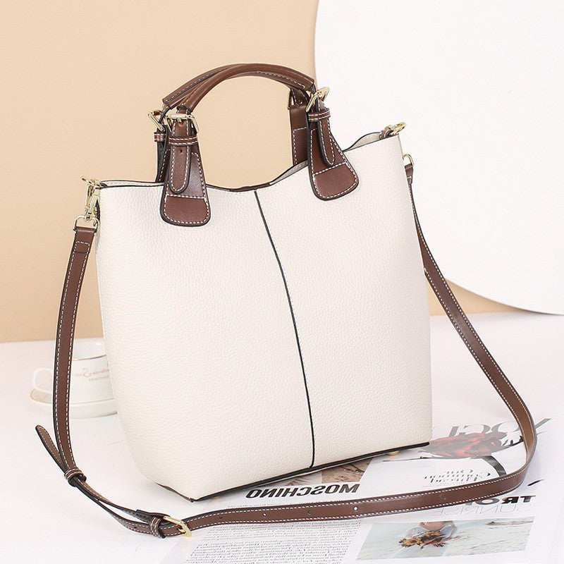 Women's Cowhide Bucket Tote Bag