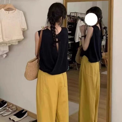 Women's Cross Backless Sleeveless Top