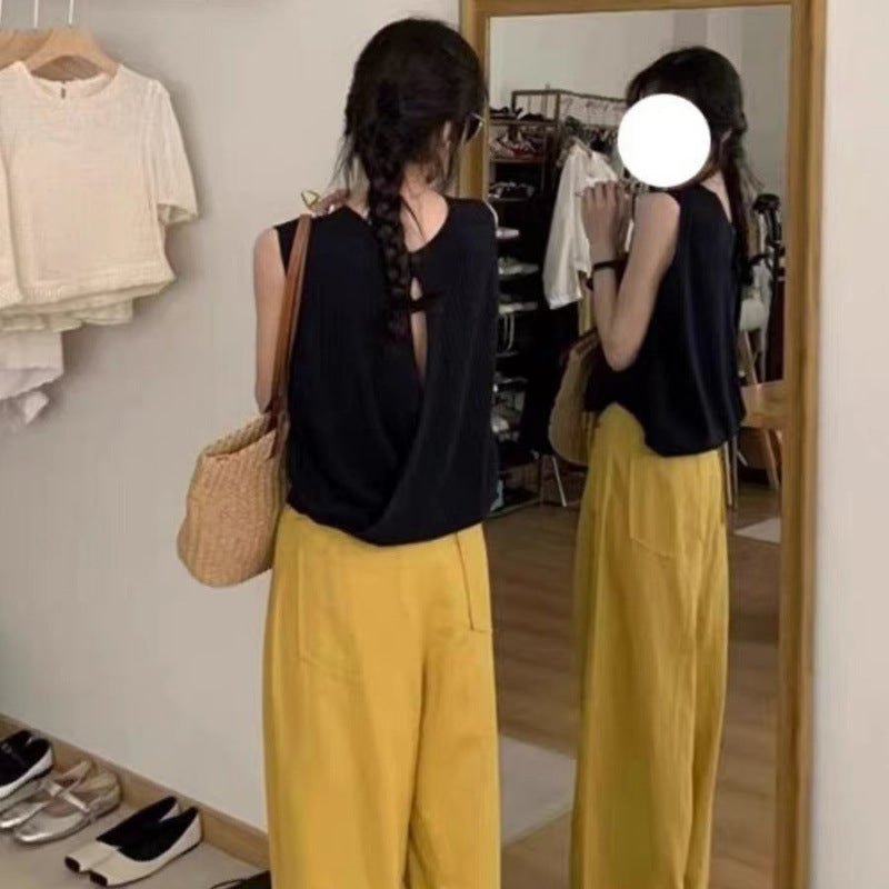 Women's Cross Backless Sleeveless Top