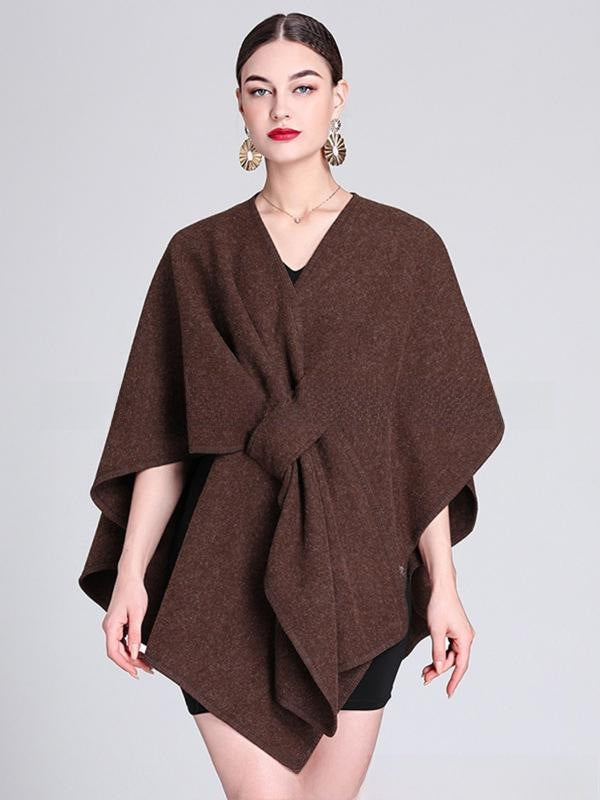 Women's Cross Front Woolen Cloak
