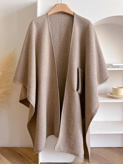 Women's Cross Front Woolen Cloak