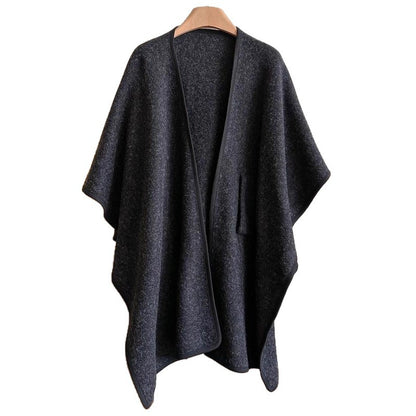Women's Cross Front Woolen Cloak