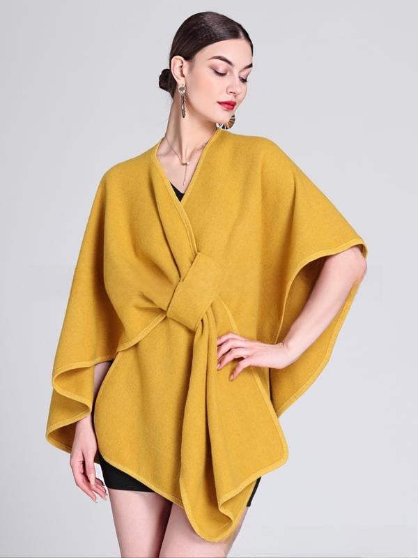 Women's Cross Front Woolen Cloak