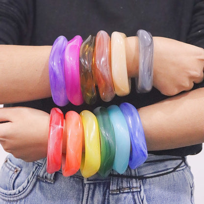 Women's Curved Acrylic Bracelets